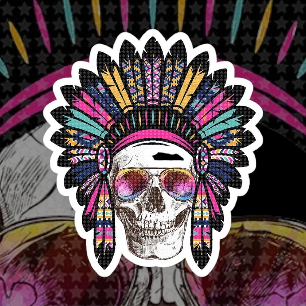 Boho Indian Skull Sticker Pack Of 3